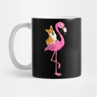 Corgi Rider Flamingo Funny Mug